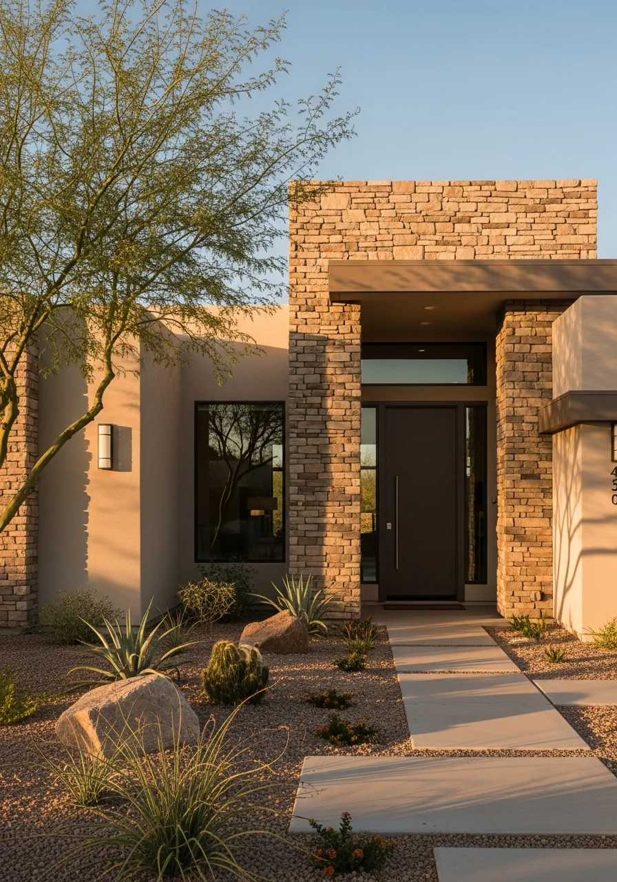 Happy Valley home exterior showing modern construction, front entry design, and well-maintained landscaping.